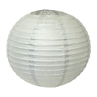 Abbildung von Creativery 1 Papier Lampion 30cm Laterne Hochzeit Party Wohnungsdeko Hängedeko Raumdeko Geburtstag Feier hellsilber grau