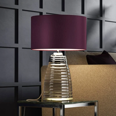 Abbildung von Elstead Lighting QN Milne TL AUB QUINTIESSE Tischleuchte 1x40W E27 + 1x7W LED GU10 3000K Nickel poliert, Satin strukturiert Aubergine H:64.3cm