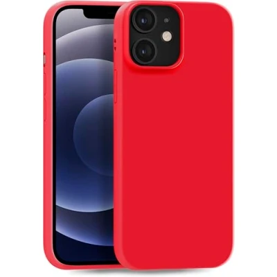 Abbildung von MyGadget Hülle kompatibel mit iPhone 12 Mini robuste Handyhülle TPU Case Slim Silikonhülle Back Cover Kratzfest Schutzhülle matt Rot