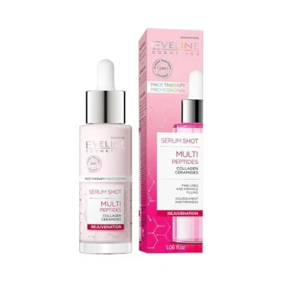 Abbildung von Eveline Cosmetics Face Therapy Professional Anti Aging Multi Peptid Serum 12 Biomimetische Peptide, Feuchtigkeitsspendende &amp; Straffende Pflege für alle Hauttypen