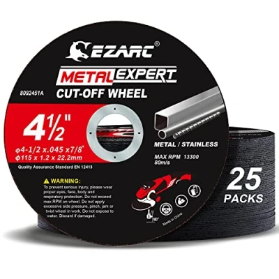 Abbildung von EZARC Trennscheiben für Metall Stahl, Edelstahl, 25 Stück, 115mm
