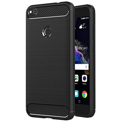 Abbildung von AICEK Huawei P8 Lite 2017 Hülle, Schwarz Silikon Handyhülle für Schutzhülle (5,2 Zoll) Karbon Optik Soft Case
