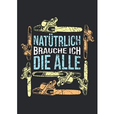 Abbildung von Notizbuch A5 kariert mit Softcover Design: Gärtner &amp; Holzfäller Spruch Kettensägen Sammler Geschenk: 120 karierte DIN Seiten