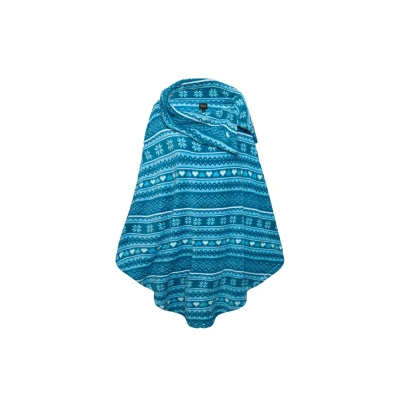 Abbildung von Ulla Popken Alpine Striped Plush Cape, Damen, Größe: 42 48, Sapphire