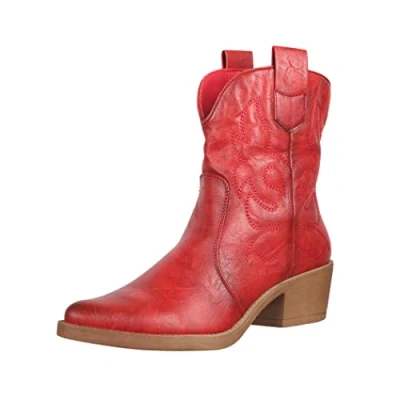 Abbildung von Elara Cowboy/Bikerstiefelette, Damen, Größe: 41, Rot Schuhe