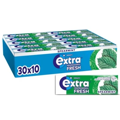 Abbildung von Extra Professional Fresh Spearmint, Zuckerfreier Kaugummi, Multipack mit 30x10 Dragees, Für frischen Atem