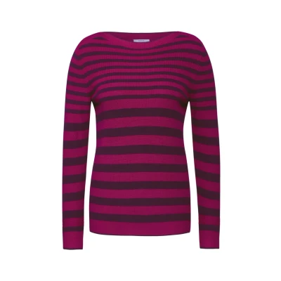 Abbildung von Cecil Gestreifter Strickpullover, Damen, Größe: Large, Pink