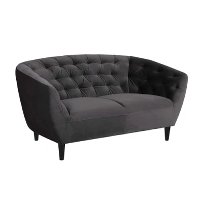 Abbildung von ACTONA GROUP 2 Sitzer &quot;Ria Sofa, Couch, Doppelsofa, Loveseat,&quot;, Samtstoff, Massivholz Beine, Taschenfederkern, Tufting, mit Armlehnen