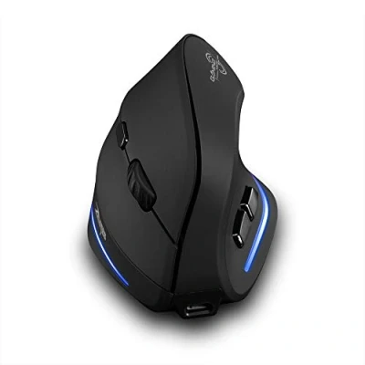 Abbildung von Zelotes Maus Kabellos Wiederaufladbar,2400DPI,6 Tasten Vertikale Computer Maus, kabellose Maus,USB Optische Wireless Ergonomische Maus,Mouse/Funkmaus für Laptop,PC