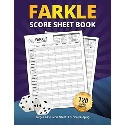 Abbildung von Farkle Score Sheet Book: Large Sheets For Scorekeeping Dice Game 120 Personal Record Keeper Book