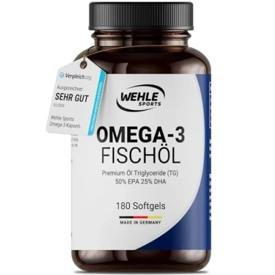 Abbildung von Omega 3 Kapseln hochdosiert Fischöl mit 2000mg (1000mg EPA &amp; 500mg DHA) pro Tagesdosis Fettsäuren ohne Vitamin E Aufwendig gereinigt aus nachhaltigem Fischfang