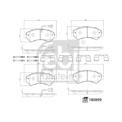 Abbildung von FEBI BILSTEIN 180899 Bremsbelagsatz FIAT: Ducato III Kastenwagen, Bus, Pritsche / Fahrgestell, PEUGEOT: Boxer Kastenwagen