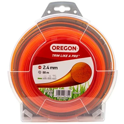Abbildung von Oregon Runder Mähfaden 2,4 mm, Orange, Für Gras, Unkraut, Rasen und Blumenbeete, Gartenarbeit Rasenpflege, Nylonfaden, die meisten Rasentrimmer, mm x 88 m (69 364 OR)