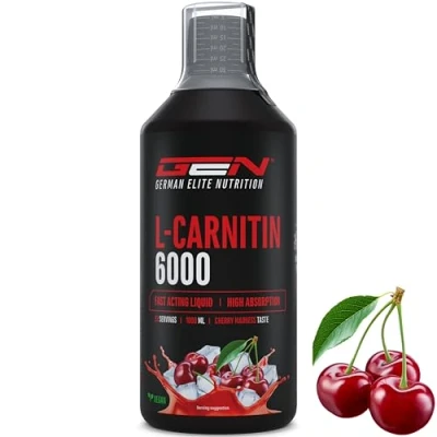 Abbildung von L Carnitine 6000 Liquid 1000 ml Extra hochdosiert mit mg reinem Carnitin pro Tagesportion Amino Workout Drink Leckerer Geschmack (Orange Power) Vegan
