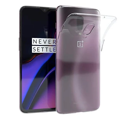 Abbildung von EAZY CASE Hülle kompatibel mit OnePlus 6T Schutzhülle Silikon, Ultra dünn, Slimcover, Handyhülle, Silikonhülle, Backcover, Durchsichtig, Klar Transparent