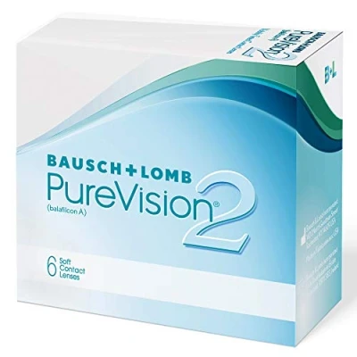 Abbildung von Bausch + Lomb PureVision 2 Monatslinsen, sehr dünne sphärische Kontaktlinsen, weich, 6 Stück / BC 8.6 mm DIA 14 4,25 Dioptrien