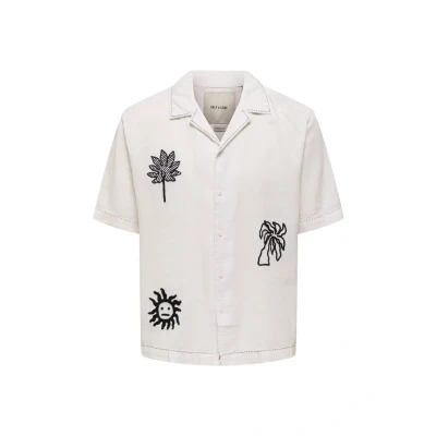 Abbildung von Only &amp; Sons Embroidery Resort Hemd, Herren, Größe: XL, Weiß