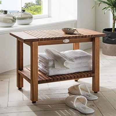 Abbildung von Destiny Beistelltisch SPA &amp; Living geriffelt mit Ablagefach 61x35x44 cm Teak