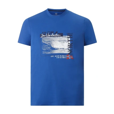 Abbildung von Jan Vanderstorm Pitter Tshirt print, Herren, Größe: Large, Royal blau
