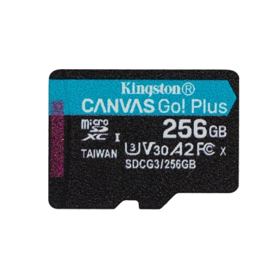 Abbildung von Kingston Canvas Go! Plus microSD Speicherkarte Klasse 10, UHS I 256GB microSDXC 170R A2 U3 V30 Einzelpack ohne Adapter
