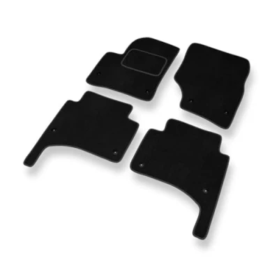 Abbildung von Mossa Fußmatten Auto kompatibel mit Volkswagen Touareg I (2002 2010) Premium Velours Schwarze Automatten Autoteppiche 1