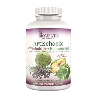 Abbildung von BIOMENTA Artischocke + Wacholder Brennnessel 180 Kapseln Kapseln, 180,00 St., 151 g