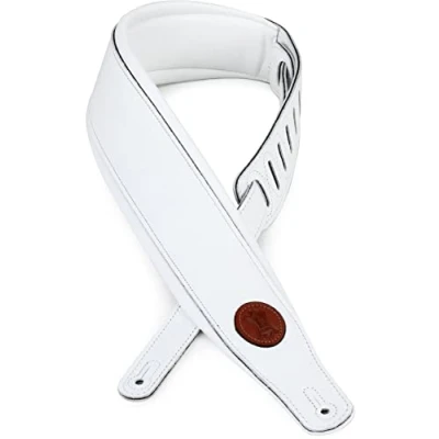 Abbildung von Levy&#039;s Leathers MSS2 WHT Gitarrengurte Garment Leather Guitar Strap White, 134.62 x 6.35 0.51 cm