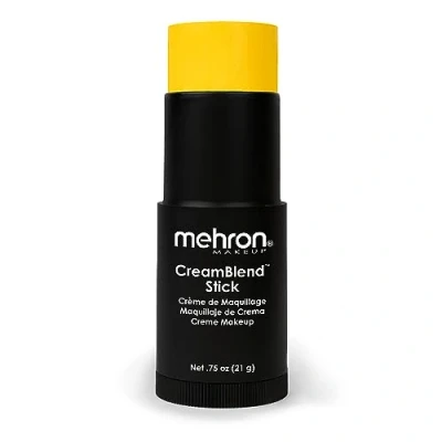 Abbildung von Mehron Make up CreamBlend Stick Gesichtsbemalung, Körperbemalung und Grundierungscreme Körperfarbe Stift (Yellow)