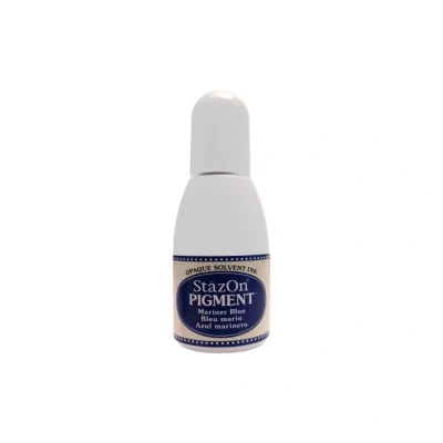 Abbildung von Tsukineko RZ PIG 061 Refill Nachfülltinte 15 ml Blau, Mariner Blue Zubehör Reinker für StazOn Pigmenttinte Stempelkissen, 2,8 x 7,2 cm