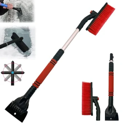 Abbildung von Coffee Life Plus windschutzscheibe eiskratzer,Auto Eiskratzer, 2 in 1 Eiskratzer Auto mit Besen, 64 80cm Eisbrecher Funktion, für PKW, LKW und SUV (Rot)