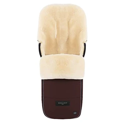 Abbildung von WERNER CHRIST BABY Lammfell Fußsack FLIMS LUXE vollfelliger Buggy, Kinderwagen (ab 6 bis 36 Mo.), medizinisches Fell, universal mit Langsschlitzen in Chocolate (braun)