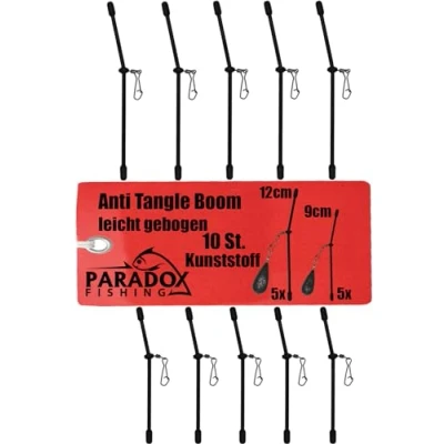 Abbildung von Paradox Fishing Anti Tangle Boom 10 Stück Kunststoff 9cm/12cm I für Grundblei Feederzubehör Feeder Angeln Grundangeln Futterkorb