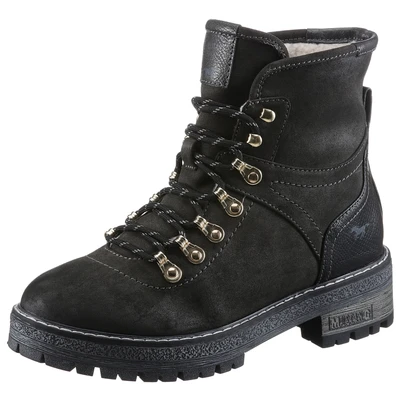 Abbildung von Mustang Schnürstiefelette, Damen, Größe: 36, Dunkelgrau Schuhe