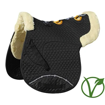 Abbildung von Rhinegold 453 p bk/Nat Luxe Pelz belüftete Numnah, Schwarz/Natur, Pony