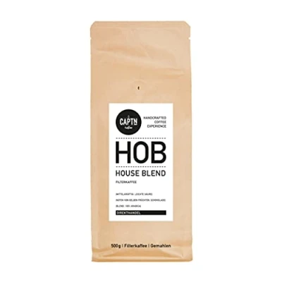 Abbildung von CAPTN Coffee HOUSE BLEND Filterkaffee gemahlen 100% Arabica Single Origin 500 G Direkt Gehandelt Schonend Trommelgeröstet Handverpackt