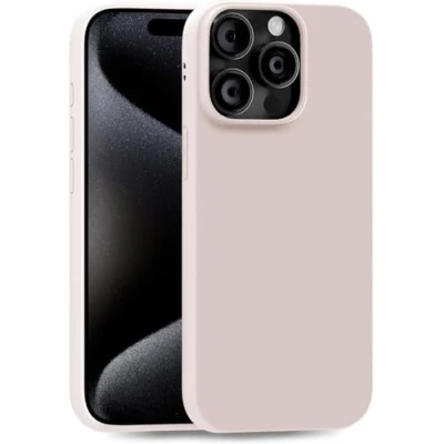 Abbildung von MyGadget Hülle kompatibel mit iPhone 15 Pro Max robuste Silikon Schutzhülle TPU Case Slim Silikonhülle Back Cover Ultra Kratzfest Handyhülle matt Hellrosa