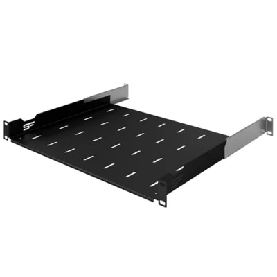 Abbildung von Stalflex Server Fachboden 19 Zoll 1U 350mm Serverschrank Hergestellt aus Hochbelastbarer Stahl Universelles Einstellbar Belüftetes Rackmontage Kragarmtablett
