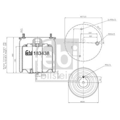 Abbildung von FEBI BILSTEIN 183438 Federbalg, Luftfederung DAF: XF