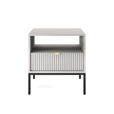 Abbildung von Selsey Vellore Nachttisch, Holzwerkstoff Edelstahl, Grau, 54 cm breit