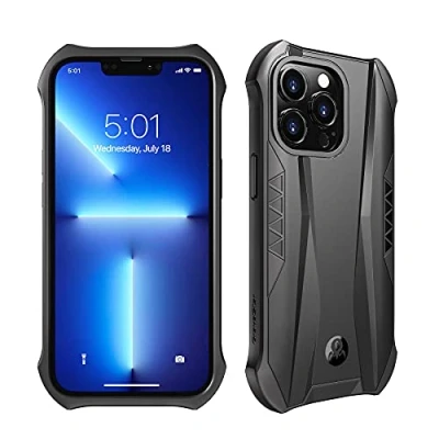 Abbildung von GravaStar für iPhone 13 Pro Case Stoßfestes Bumper Cover MagSafe Kompatibel, Verdickte 4 Eck TechnologieVerstärkter Fallschutz Anti Rutsch Matte Oberfläche Hard Armor (Black)