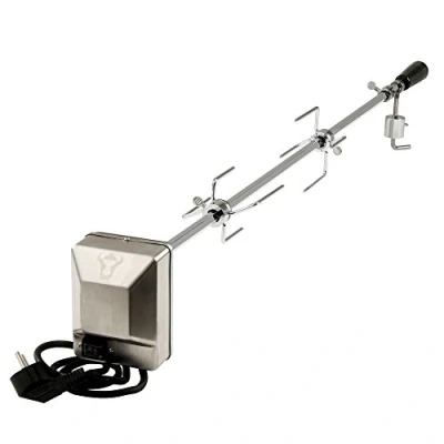Abbildung von BBQ Toro Grillspieß Universal Set mit Spieß, Motor, Motorhalter, 2 Fleischnadel
