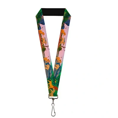 Abbildung von Buckle Down Unisex Erwachsene Lanyard 1.0&quot; Lion King Simba &amp; Nala Growing Up Scenes Schlsselanhnger, Mehrfarbig, Einheitsgröße