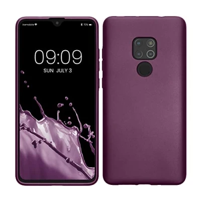 Abbildung von kwmobile Case kompatibel mit Huawei Mate 20 Hülle Schutzhülle aus Silikon metallisch schimmernd Handyhülle Metallic Lavendel