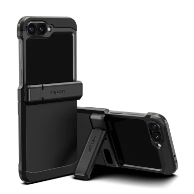 Abbildung von Spigen Tough Armor Pro MagFit Hülle für Samsung Galaxy Z Flip 7 FE und 6, Kompatibel mit MagSafe Schwarz