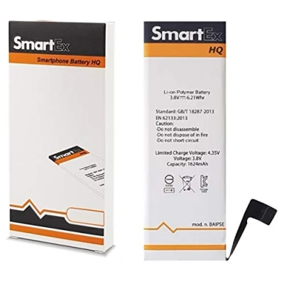 Abbildung von Smartex® Li Ion Ersatz Akku/Batterie kompatibel mit iPhone SE / 1624 mAh Akku ohne Ladezyklen 24 Monate Garantie