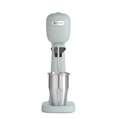 Abbildung von HENDI Milchshake Maker, Drink mixer, Frappés, Getränkemixer, Inkl. 2 Mixbechers (Edelstahl und Polykarbonat) &amp; Sätzen zu je Rührwerken, 230V/400W, 170x196x(H)490mm, Blau