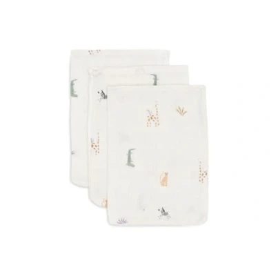 Abbildung von Jollein Waschlappe Baby Jungle Jambo 3er Pack 15x20cm 100% Baumwolle Waschhandschuh OEKO TEX Zertifiziert
