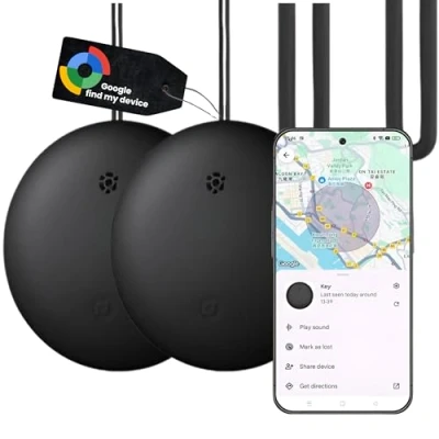 Abbildung von S&amp;T Design Android GPS Smart Tag AirTag alternative Google Mein Gerät Finden APP Tracker (NUR Android) für Schlüßel/Gepäck/Taschen/Koffer/Brieftasche/Haustiere)
