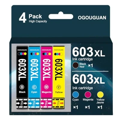 Abbildung von Caidi 603XL Patronen Ersatz für Epson Druckerpatronen Expression Home XP 2100 2105 3100 3105 4100 4105, Workforce WF 2850DWF 2835DWF 2810DWF (4PCS BK/C/Y/M)