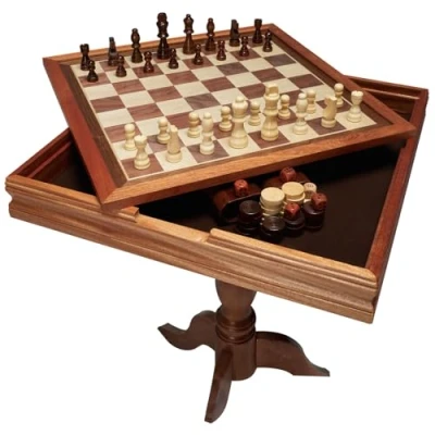 Abbildung von VEVOR Schachspiel aus Holz, 650 x 675 mm Schachspielset, Desktop Schachbrettspiele mit Schachfiguren, Schachset Set für Party Familie Aktivitäten, Reiseschach, Kinder, Chess Board